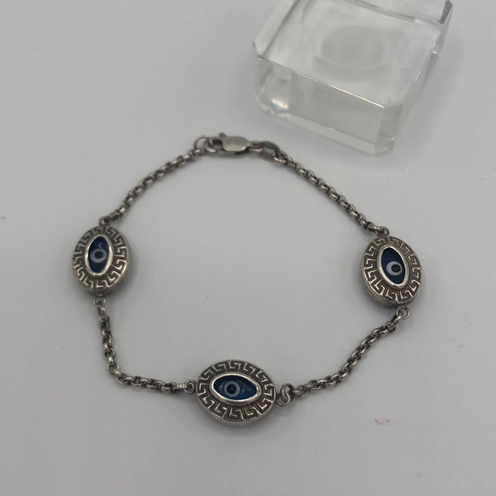 Sterling silver evil eye bracelet
